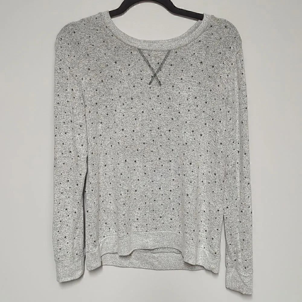 Philosophy Gray And Black Stars Crewneck Sweater
